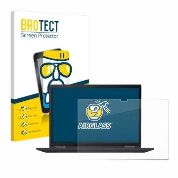 Parte frontale di una confezione del prodotto con il logo del marchio BROTECT. Accanto è raffigurato il dispositivo Lenovo Thi