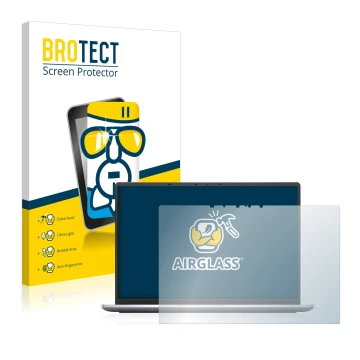 Parte frontale di una confezione del prodotto con il logo del marchio BROTECT. Accanto è raffigurato il dispositivo Dell Latit