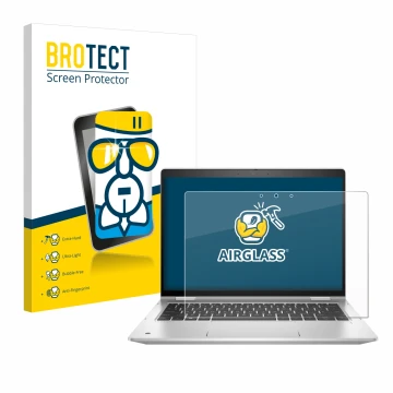 Parte frontale di una confezione del prodotto con il logo del marchio BROTECT. Accanto è raffigurato il dispositivo HP ProBook