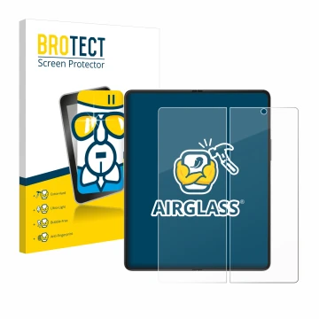 Parte frontale di una confezione del prodotto con il logo del marchio BROTECT. Accanto è raffigurato il dispositivo Samsung Ga