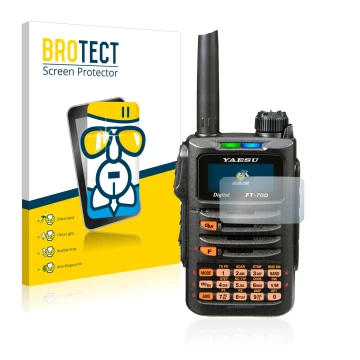 Parte frontale di una confezione del prodotto con il logo del marchio BROTECT. Accanto è raffigurato il dispositivo Yaesu FT-7