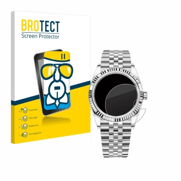 Parte frontale di una confezione del prodotto con il logo del marchio BROTECT. Accanto è raffigurato il dispositivo Rolex Date