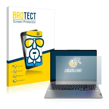 Parte frontale di una confezione del prodotto con il logo del marchio BROTECT. Accanto è raffigurato il dispositivo Lenovo Ide
