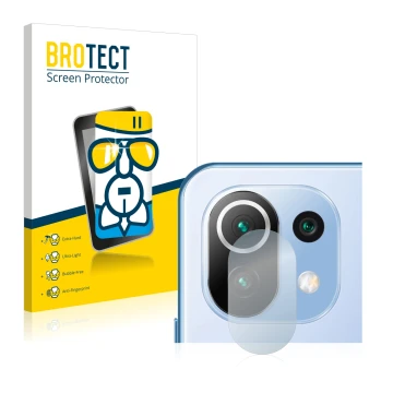 Parte frontale di una confezione del prodotto con il logo del marchio BROTECT. Accanto è raffigurato il dispositivo Xiaomi 11 
