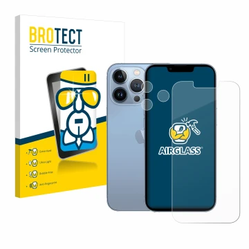 Parte frontale di una confezione del prodotto con il logo del marchio BROTECT. Accanto è raffigurato il dispositivo Apple iPho