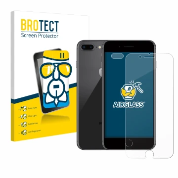 Parte frontale di una confezione del prodotto con il logo del marchio BROTECT. Accanto è raffigurato il dispositivo Apple iPho