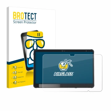 Parte frontale di una confezione del prodotto con il logo del marchio BROTECT. Accanto è raffigurato il dispositivo Fujitsu St