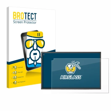 Parte frontale di una confezione del prodotto con il logo del marchio BROTECT. Accanto è raffigurato il dispositivo Amazon Ech