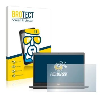 Parte frontale di una confezione del prodotto con il logo del marchio BROTECT. Accanto è raffigurato il dispositivo Dell Latit