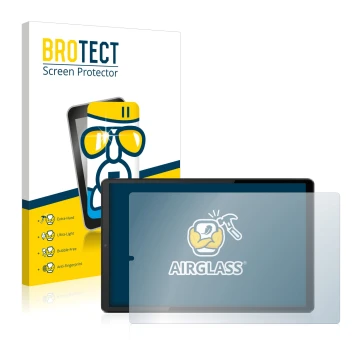 Parte frontale di una confezione del prodotto con il logo del marchio BROTECT. Accanto è raffigurato il dispositivo Lenovo Tab