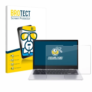 Parte frontale di una confezione del prodotto con il logo del marchio BROTECT. Accanto è raffigurato il dispositivo Acer Chrom