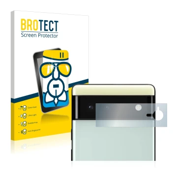 Parte frontale di una confezione del prodotto con il logo del marchio BROTECT. Accanto è raffigurato il dispositivo Google Pix