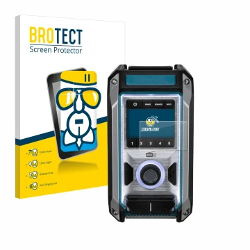 Parte frontale di una confezione del prodotto con il logo del marchio BROTECT. Accanto è raffigurato il dispositivo Makita DMR