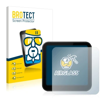 Parte frontale di una confezione del prodotto con il logo del marchio BROTECT. Accanto è raffigurato il dispositivo DJI Action