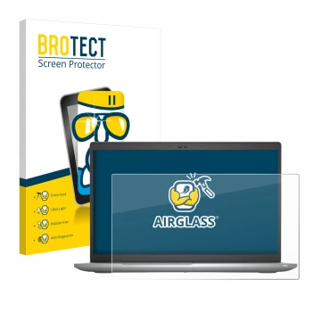 Parte frontale di una confezione del prodotto con il logo del marchio BROTECT. Accanto è raffigurato il dispositivo Dell Latit