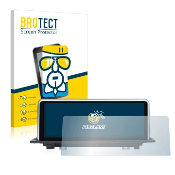Parte frontale di una confezione del prodotto con il logo del marchio BROTECT. Accanto è raffigurato il dispositivo Dynavin BM