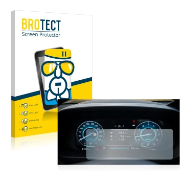Parte frontale di una confezione del prodotto con il logo del marchio BROTECT. Accanto è raffigurato il dispositivo Hyundai i2