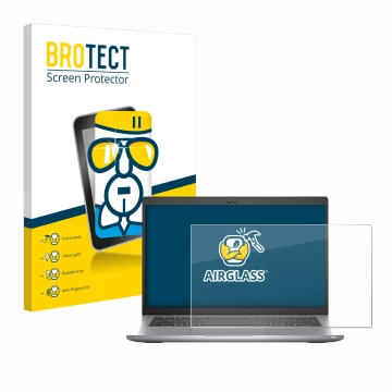 Parte frontale di una confezione del prodotto con il logo del marchio BROTECT. Accanto è raffigurato il dispositivo Dell Latit