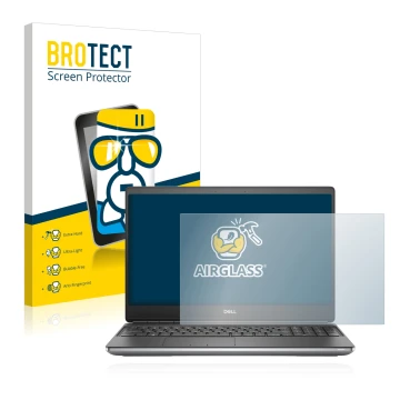 Parte frontale di una confezione del prodotto con il logo del marchio BROTECT. Accanto è raffigurato il dispositivo Dell Preci