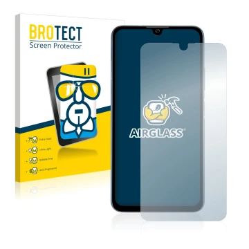 Parte frontale di una confezione del prodotto con il logo del marchio BROTECT. Accanto è raffigurato il dispositivo ZTE Blade 