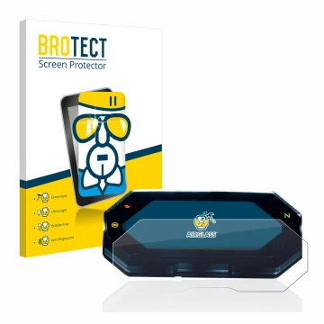 Parte frontale di una confezione del prodotto con il logo del marchio BROTECT. Accanto è raffigurato il dispositivo Yamaha MT-