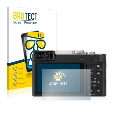 Parte frontale di una confezione del prodotto con il logo del marchio BROTECT. Accanto è raffigurato il dispositivo Panasonic 