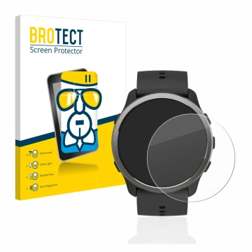 Parte frontale di una confezione del prodotto con il logo del marchio BROTECT. Accanto è raffigurato il dispositivo Suunto 5 P