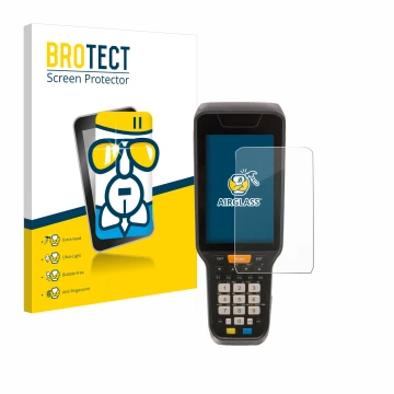 Parte frontale di una confezione del prodotto con il logo del marchio BROTECT. Accanto è raffigurato il dispositivo Datalogic 