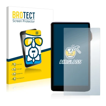 Parte frontale di una confezione del prodotto con il logo del marchio BROTECT. Accanto è raffigurato il dispositivo iBasso DX2