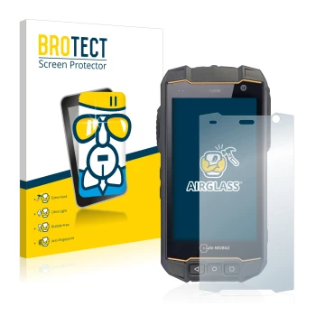 Parte frontale di una confezione del prodotto con il logo del marchio BROTECT. Accanto è raffigurato il dispositivo i.safe MOB