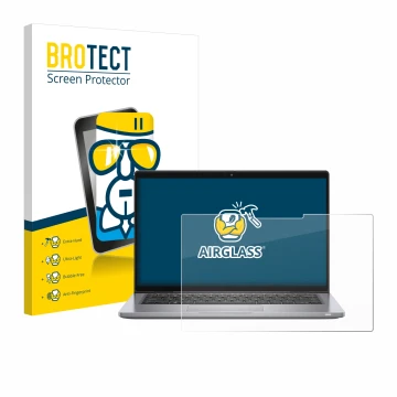 Parte frontale di una confezione del prodotto con il logo del marchio BROTECT. Accanto è raffigurato il dispositivo Dell Latit