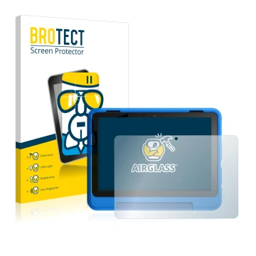 Parte frontale di una confezione del prodotto con il logo del marchio BROTECT. Accanto è raffigurato il dispositivo Amazon Fir