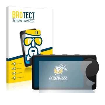 Parte frontale di una confezione del prodotto con il logo del marchio BROTECT. Accanto è raffigurato il dispositivo Spotify Ca