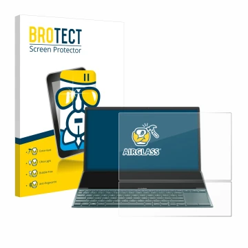 Parte frontale di una confezione del prodotto con il logo del marchio BROTECT. Accanto è raffigurato il dispositivo ASUS ZenBo