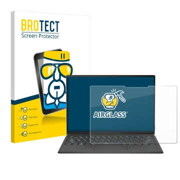 Parte frontale di una confezione del prodotto con il logo del marchio BROTECT. Accanto è raffigurato il dispositivo ASUS Rog F