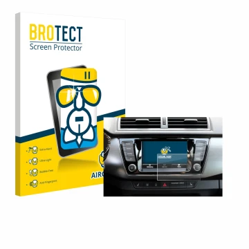 Parte frontale di una confezione del prodotto con il logo del marchio BROTECT. Accanto è raffigurato il dispositivo Skoda Fabi