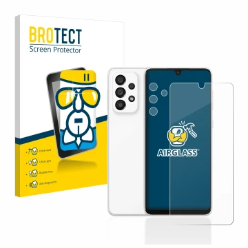 Parte frontale di una confezione del prodotto con il logo del marchio BROTECT. Accanto è raffigurato il dispositivo Samsung Ga