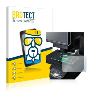 Parte frontale di una confezione del prodotto con il logo del marchio BROTECT. Accanto è raffigurato il dispositivo Keyence IM