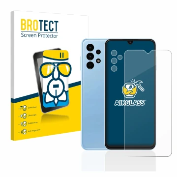 Parte frontale di una confezione del prodotto con il logo del marchio BROTECT. Accanto è raffigurato il dispositivo Samsung Ga