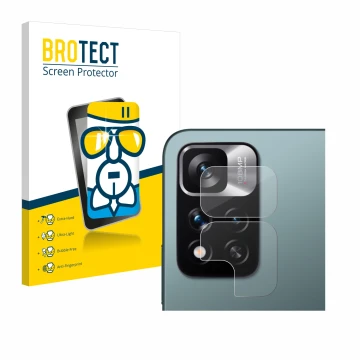 Parte frontale di una confezione del prodotto con il logo del marchio BROTECT. Accanto è raffigurato il dispositivo Xiaomi Red