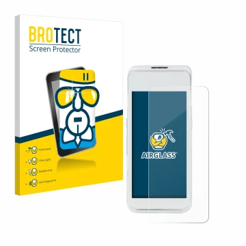 Parte frontale di una confezione del prodotto con il logo del marchio BROTECT. Accanto è raffigurato il dispositivo Pax A920 P