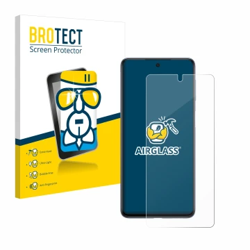 Parte frontale di una confezione del prodotto con il logo del marchio BROTECT. Accanto è raffigurato il dispositivo Samsung Ga