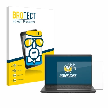 Parte frontale di una confezione del prodotto con il logo del marchio BROTECT. Accanto è raffigurato il dispositivo Dell Latit