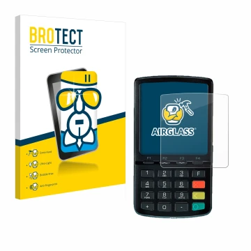 Parte frontale di una confezione del prodotto con il logo del marchio BROTECT. Accanto è raffigurato il dispositivo ingenico L