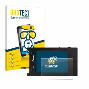 Parte frontale di una confezione del prodotto con il logo del marchio BROTECT. Accanto è raffigurato il dispositivo NanoVNA H4