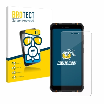 Parte frontale di una confezione del prodotto con il logo del marchio BROTECT. Accanto è raffigurato il dispositivo Hotwav T5 