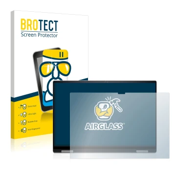 Parte frontale di una confezione del prodotto con il logo del marchio BROTECT. Accanto è raffigurato il dispositivo Dell Inspi