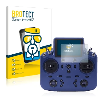 Parte frontale di una confezione del prodotto con il logo del marchio BROTECT. Accanto è raffigurato il dispositivo FrSky Tand