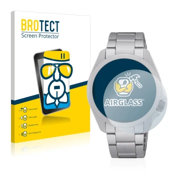 Parte frontale di una confezione del prodotto con il logo del marchio BROTECT. Accanto è raffigurato il dispositivo Seiko 5 Sp