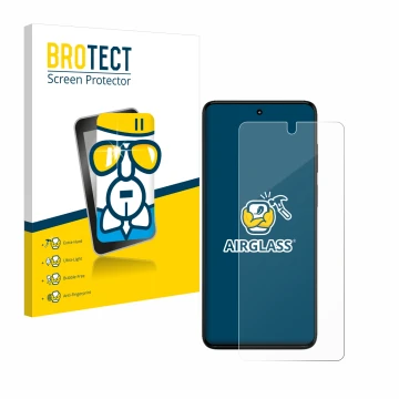Parte frontale di una confezione del prodotto con il logo del marchio BROTECT. Accanto è raffigurato il dispositivo Motorola M